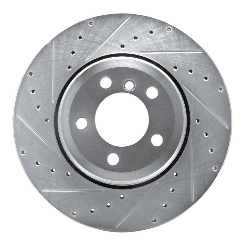R1 Concepts R1 02-05 BMW 760LI Rear Left Drilled & Slotted Silver Brake Rotor