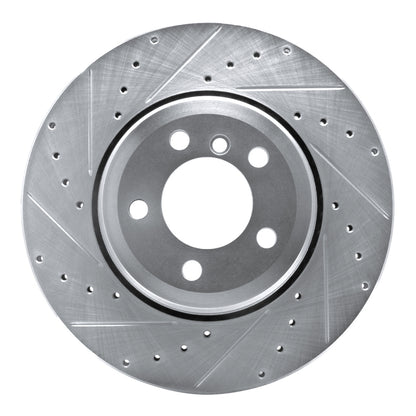 R1 Concepts R1 02-05 BMW 760LI Rear Left Drilled & Slotted Silver Brake Rotor