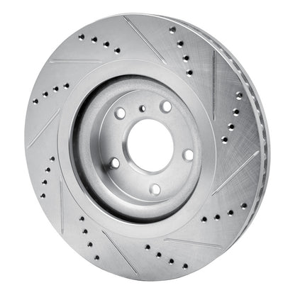 R1 Concepts R1 19-24 Infiniti QX55 Front Left Drilled & Slotted Silver Brake Rotor
