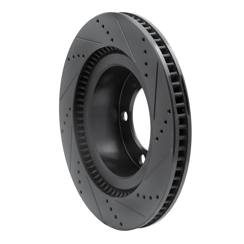 R1 Concepts R1 07-22 Lexus LX570 Front Left Drilled & Slotted Black Brake Rotor