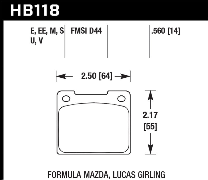 Hawk Performance Hawk 1978 Volvo 242 Black Race Front Brake Pads