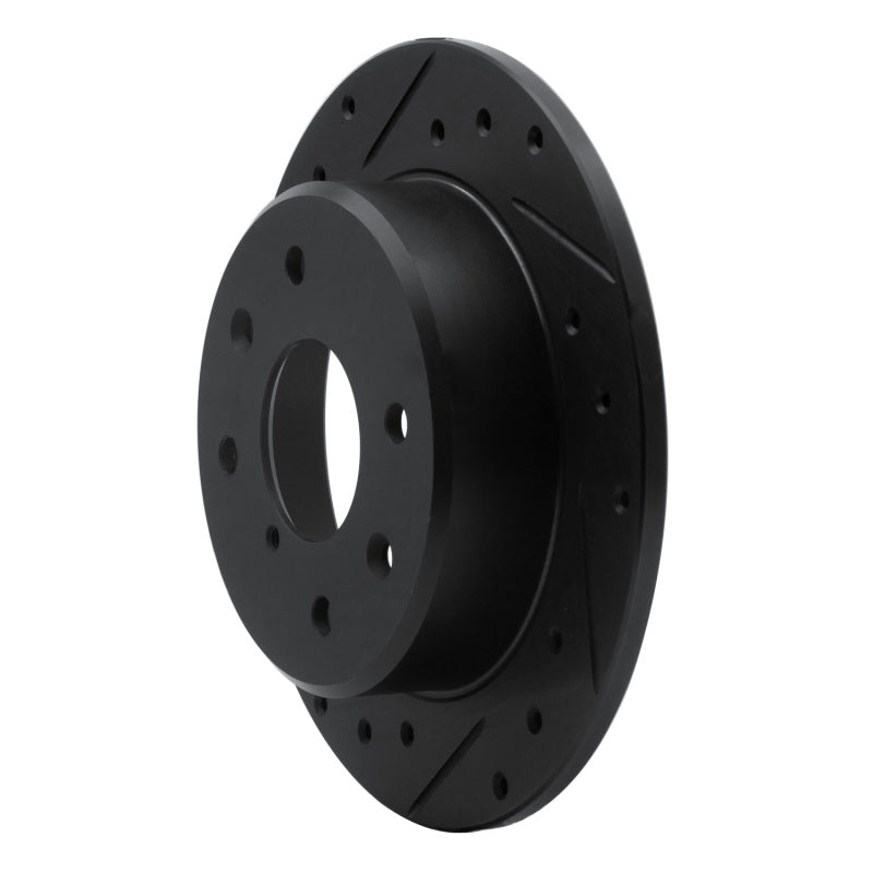 R1 Concepts R1 86-88 Mazda RX-7 Rear Left Drilled & Slotted Black Brake Rotor