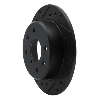 R1 Concepts R1 86-88 Mazda RX-7 Rear Left Drilled & Slotted Black Brake Rotor