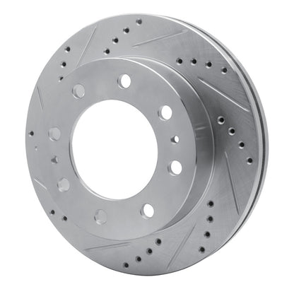 R1 Concepts R1 03-04 Ford F-350 Super Duty 2WD Front Left Drilled & Slotted Silver Brake Rotor