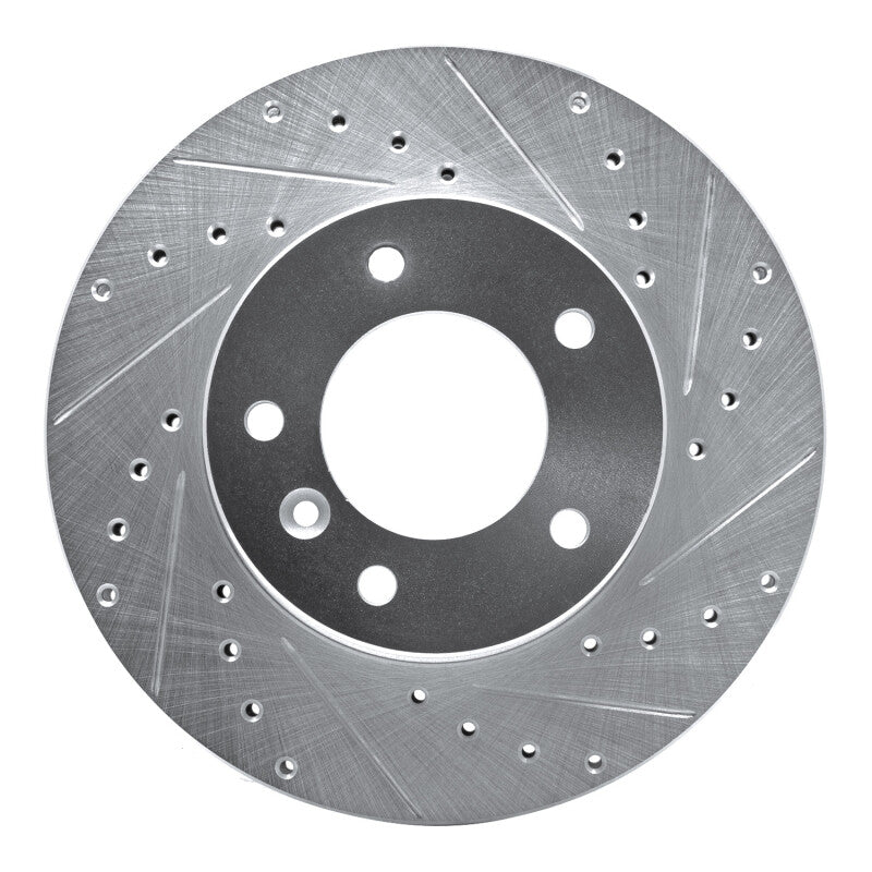 R1 Concepts R1 86-89 Jaguar VanDEN PLAS Front Right Drilled & Slotted Silver Brake Rotor