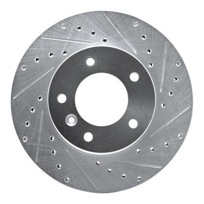 R1 Concepts R1 86-89 Jaguar VanDEN PLAS Front Right Drilled & Slotted Silver Brake Rotor