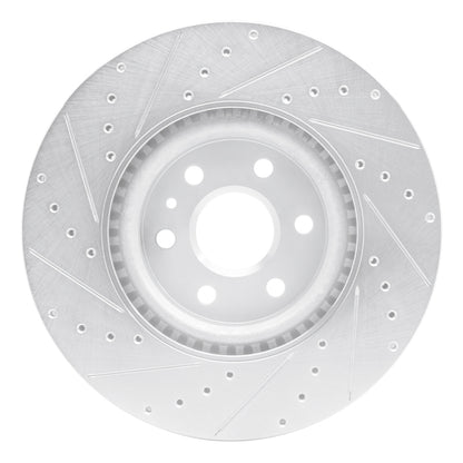 R1 Concepts R1 10-16 Cadillac SRX Front Right Drilled & Slotted Silver Brake Rotor