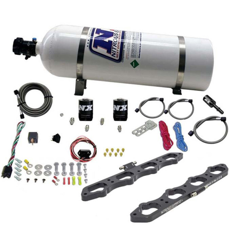 Nitrous Express Ford Coyote 5.0L V8 Nitrous Wet Port Plate Kit w/15lb Bottle