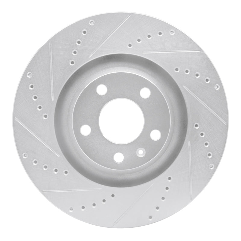 R1 Concepts R1 05-11 Audi A6 Quattro Front Left Drilled & Slotted Silver Brake Rotor