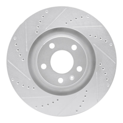 R1 Concepts R1 05-11 Audi A6 Quattro Front Left Drilled & Slotted Silver Brake Rotor