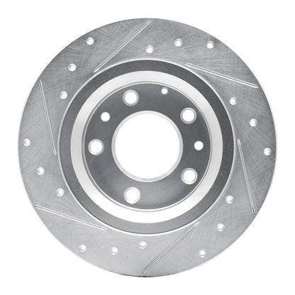 R1 Concepts R1 98-15 Ford Fusion Rear Right Drilled & Slotted Silver Brake Rotor