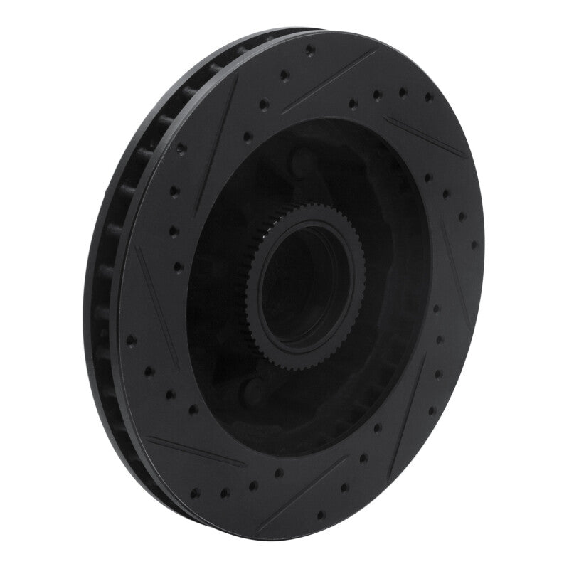R1 Concepts R1 93-95 Chevrolet G30 Front Right Drilled & Slotted Black Brake Rotor
