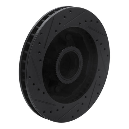 R1 Concepts R1 93-95 Chevrolet G30 Front Right Drilled & Slotted Black Brake Rotor