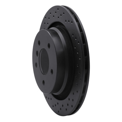 R1 Concepts R1 95-02 BMW M3 Rear Right Drilled Black Brake Rotor