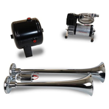 Kleinn Air Horns Kleinn Dual Chrome Horn Kit w/ 120 PSI Air Compressor / 0.5 gal Air Tank