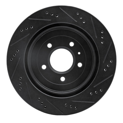 R1 Concepts R1 05-11 Cadillac STS Rear Left Drilled & Slotted Black Brake Rotor
