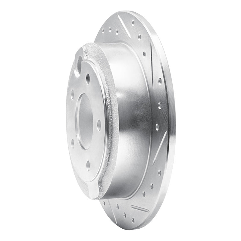 R1 Concepts R1 95-02 Mazda Millenia Rear Right Drilled & Slotted Silver Brake Rotor