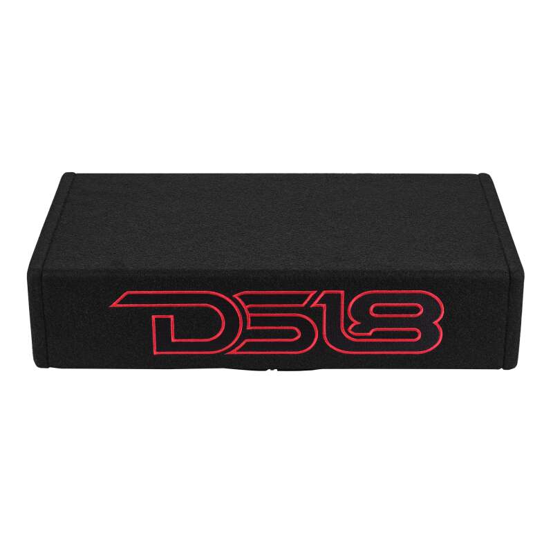 DS18 Single 10in Shallow Enclosure w/ Subwoofer 350 Watts RMS Sealed Black Carpet