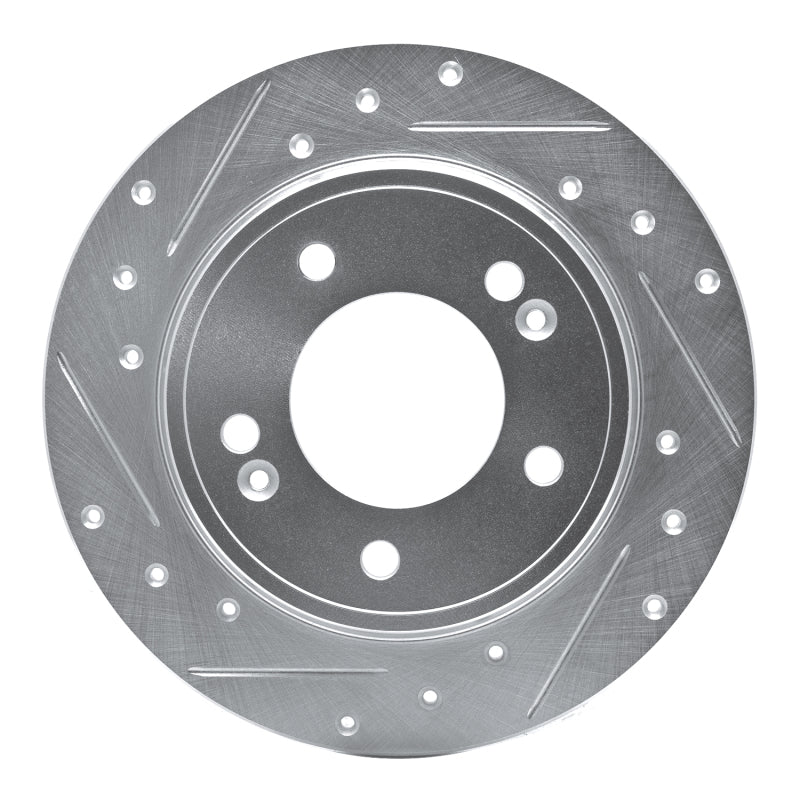 R1 Concepts R1 17-25 Hyundai Elantra GT Rear Left Drilled & Slotted Silver Brake Rotor