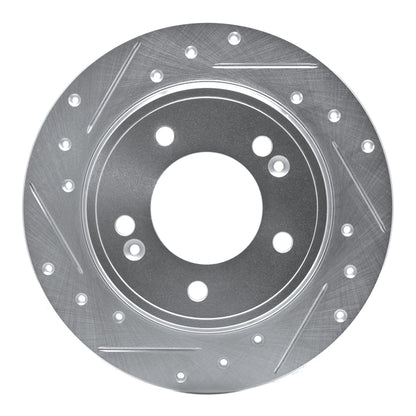 R1 Concepts R1 17-25 Hyundai Elantra GT Rear Left Drilled & Slotted Silver Brake Rotor
