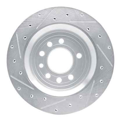 R1 Concepts R1 2008-2011 Saab 9-3 Rear Right Drilled & Slotted Silver Brake Rotor