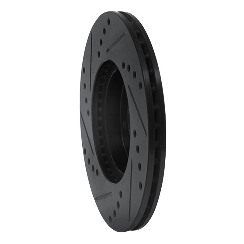 R1 Concepts R1 84-87 Toyota Corolla (US/Canada) Front Right Drilled & Slotted Black Brake Rotor