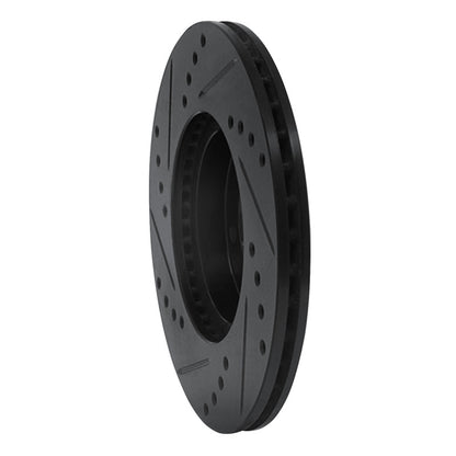 R1 Concepts R1 84-87 Toyota Corolla (US/Canada) Front Right Drilled & Slotted Black Brake Rotor