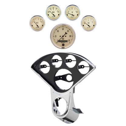 Autometer Antique Beige Direct Fit Dash Kit 55-59 Chevy Truck (1 x 3-3/8in. / 4 x 2-1/16in.)