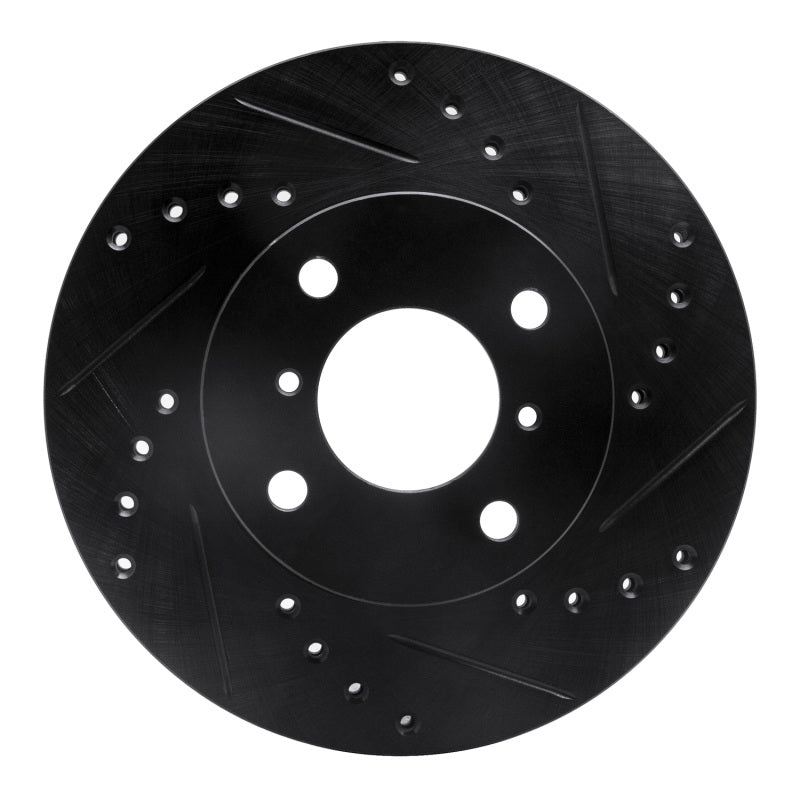 R1 Concepts R1 99-07 Suzuki Esteem Front Right Drilled & Slotted Black Brake Rotor