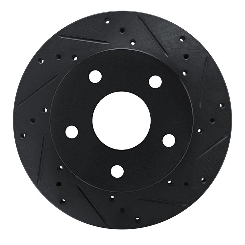 R1 Concepts R1 90-97 Ford AEROSTAR Left Front Drilled & Slotted Black Brake Rotor