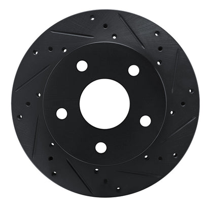 R1 Concepts R1 90-97 Ford AEROSTAR Left Front Drilled & Slotted Black Brake Rotor