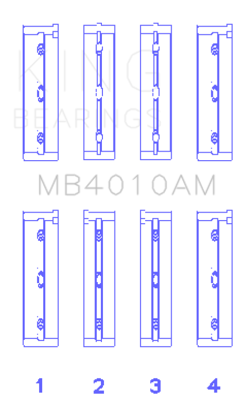 King Engine Bearings Isuzu 6VD1 3.2L (Size +0.75) Main Bearing Set