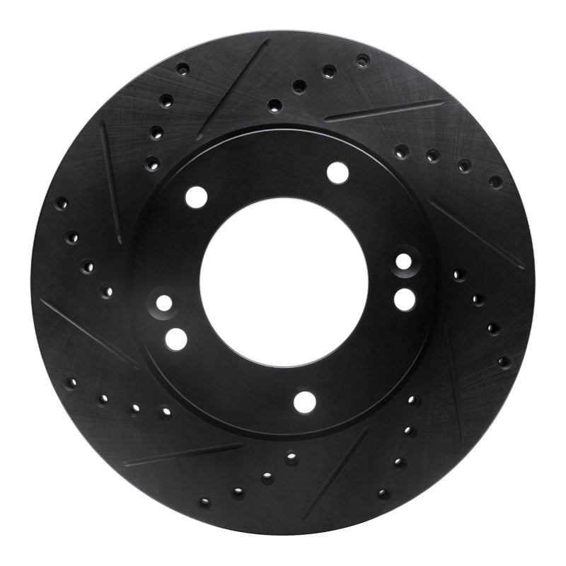 R1 Concepts R1 2007-2009 Kia Sorento Front Left Drilled & Slotted Black Brake Rotor