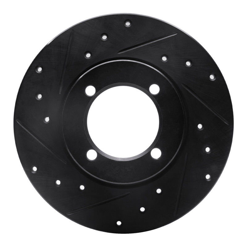 R1 Concepts R1 67-74 Opel Manta Front Left Drilled & Slotted Black Brake Rotor