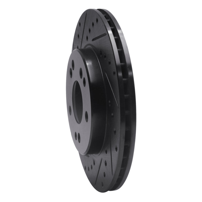 R1 Concepts R1 84-95 Mercedes-Benz E300 Front Left Drilled & Slotted Black Brake Rotor