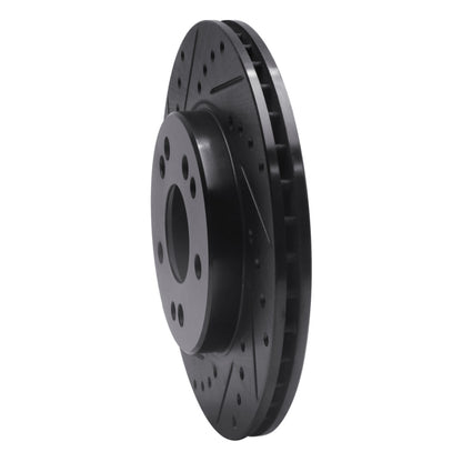 R1 Concepts R1 84-95 Mercedes-Benz E300 Front Left Drilled & Slotted Black Brake Rotor