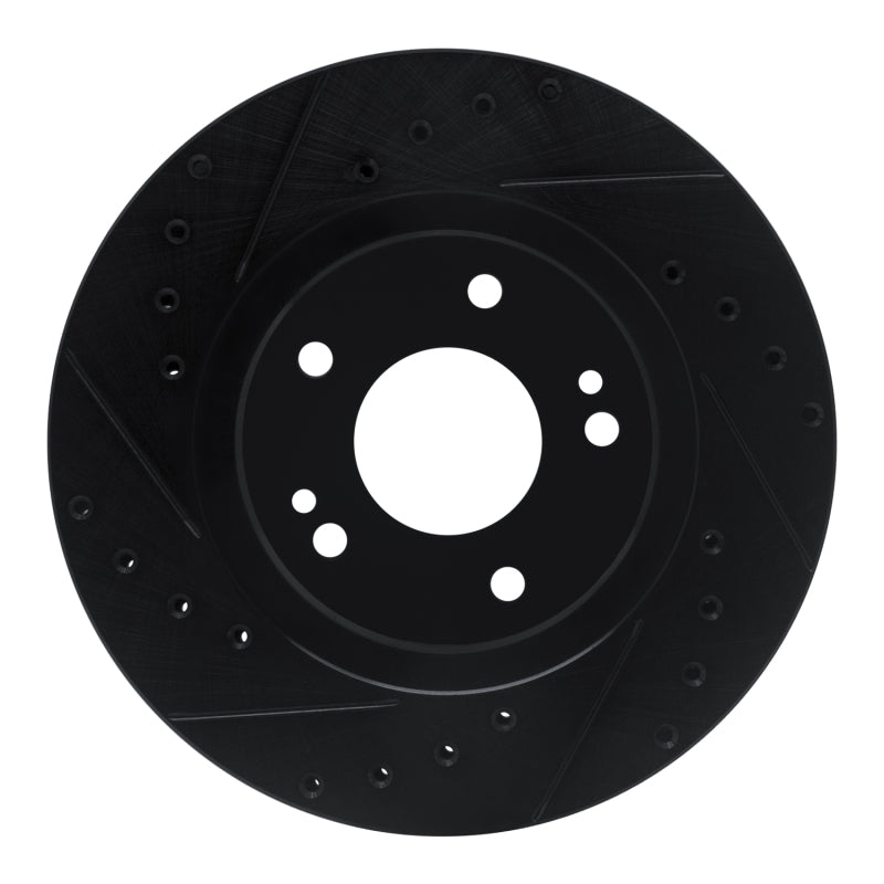R1 Concepts R1 91-93 Dodge STEALTH Front Left Drilled & Slotted Black Brake Rotor