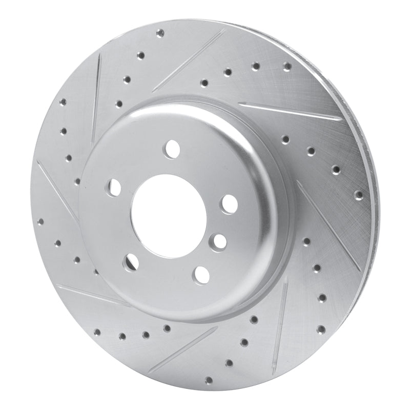 R1 Concepts R1 11-19 BMW 535D xDrive Front Left Drilled & Slotted Silver Brake Rotor