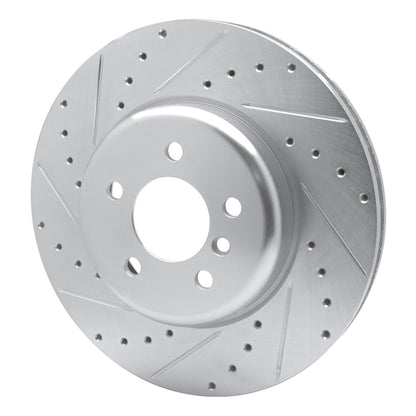 R1 Concepts R1 11-19 BMW 535D xDrive Front Left Drilled & Slotted Silver Brake Rotor