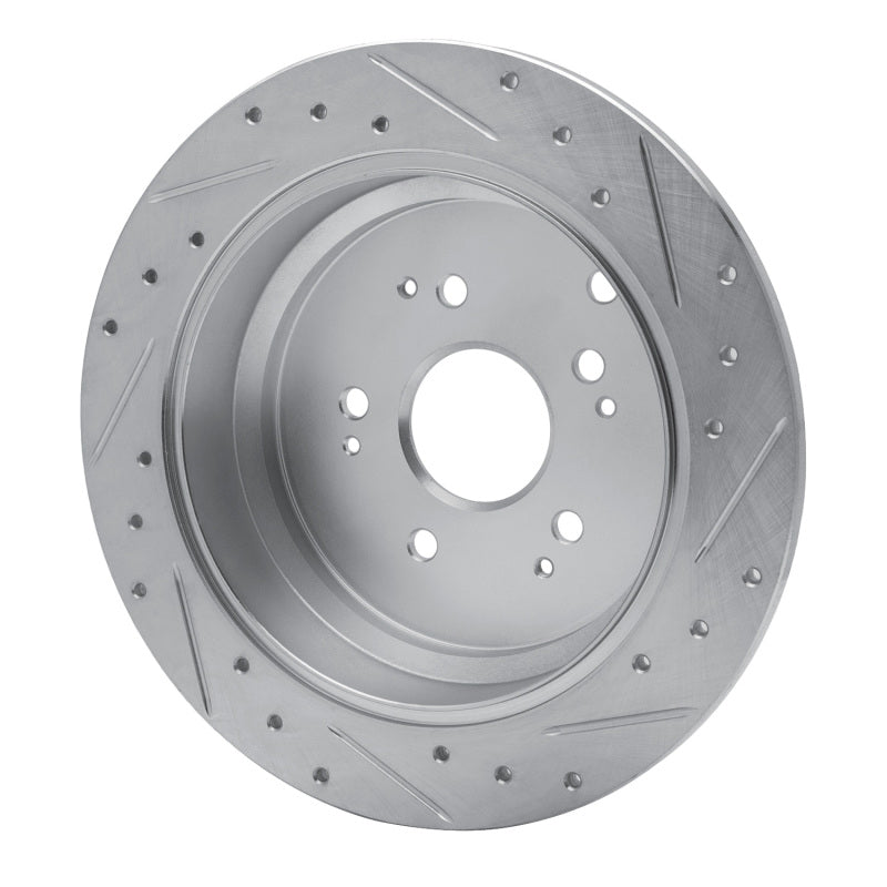 R1 Concepts R1 02-04 Honda Odyssey Rear Left Drilled & Slotted Silver Brake Rotor