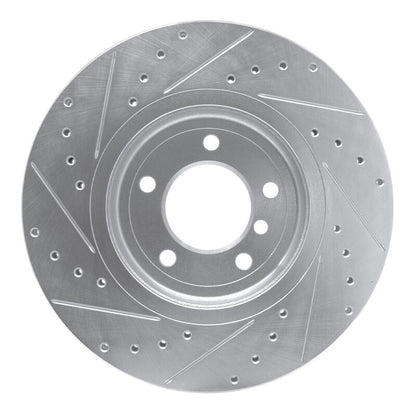 R1 Concepts R1 01-08 BMW 330CI Front Right Drilled & Slotted Silver Brake Rotor