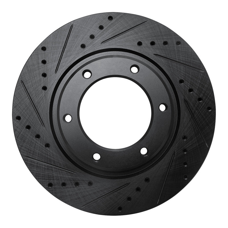 R1 Concepts R1 93-97 Lexus LX450 Front Left Drilled & Slotted Black Brake Rotor
