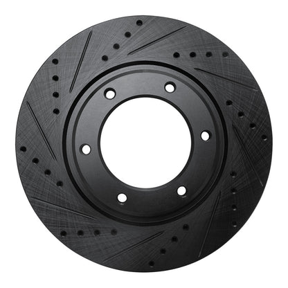R1 Concepts R1 93-97 Lexus LX450 Front Left Drilled & Slotted Black Brake Rotor
