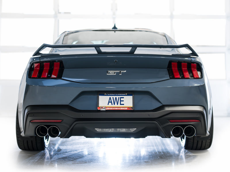 AWE Tuning AWE 2024 Ford Mustang GT Fastback S650 RWD SwitchPath Cat-Back Exhaust w/ Quad Chrome Silver Tips