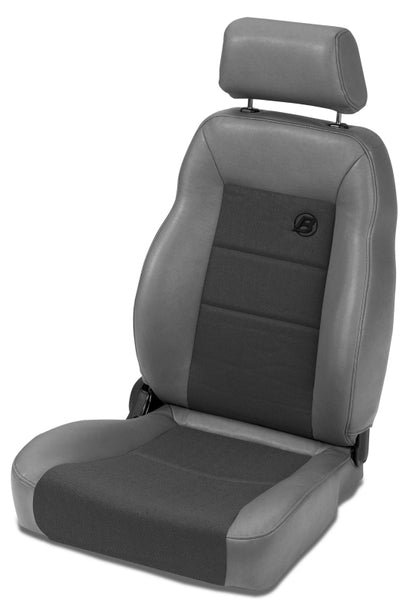 Bestop 76-86 Jeep Cj7 Front Passenger Side Trailmax II Pro Seat (Center Fabric Insert Charcoal/Gray)