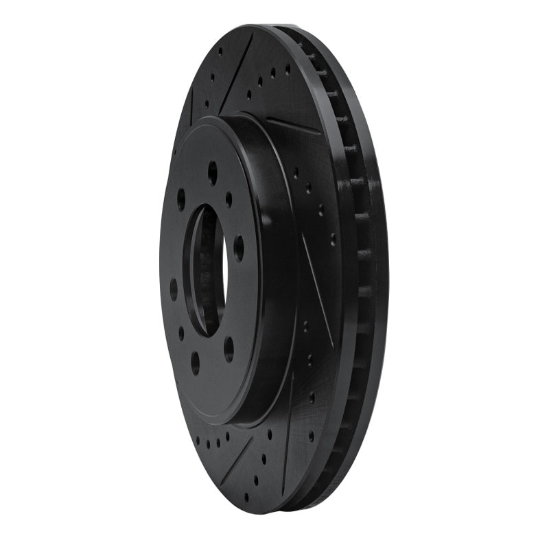 R1 Concepts R1 09-09 Ford F-150 4WD Front Left Drilled & Slotted Black Brake Rotor