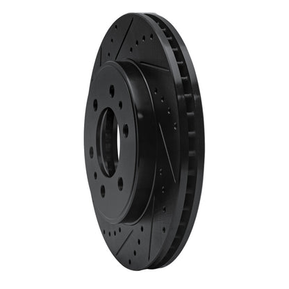 R1 Concepts R1 09-09 Ford F-150 4WD Front Left Drilled & Slotted Black Brake Rotor