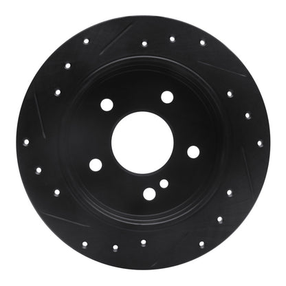 R1 Concepts R1 94-98 Mercedes-Benz C220 Rear Right Drilled & Slotted Black Brake Rotor
