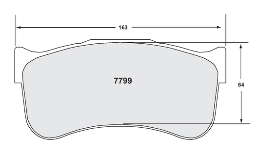 PFC 7799.333.25.44 BRAKE PADS RACE 333 CMPD 25MM NISSAN GT-R35 GT3 (BREMBO 6-PISTON CALIPER)