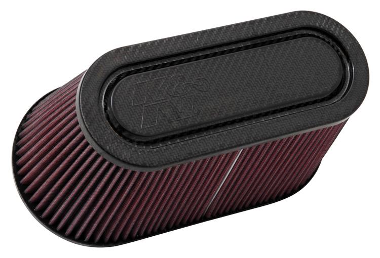 K&N Engineering K&N Filter Univ Air Filter Carb Fib T/B 3-1/2in FLG OD / 12x6in B / 9-15/16x3-15/16in T / 6in H